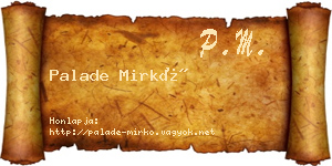 Palade Mirkó névjegykártya